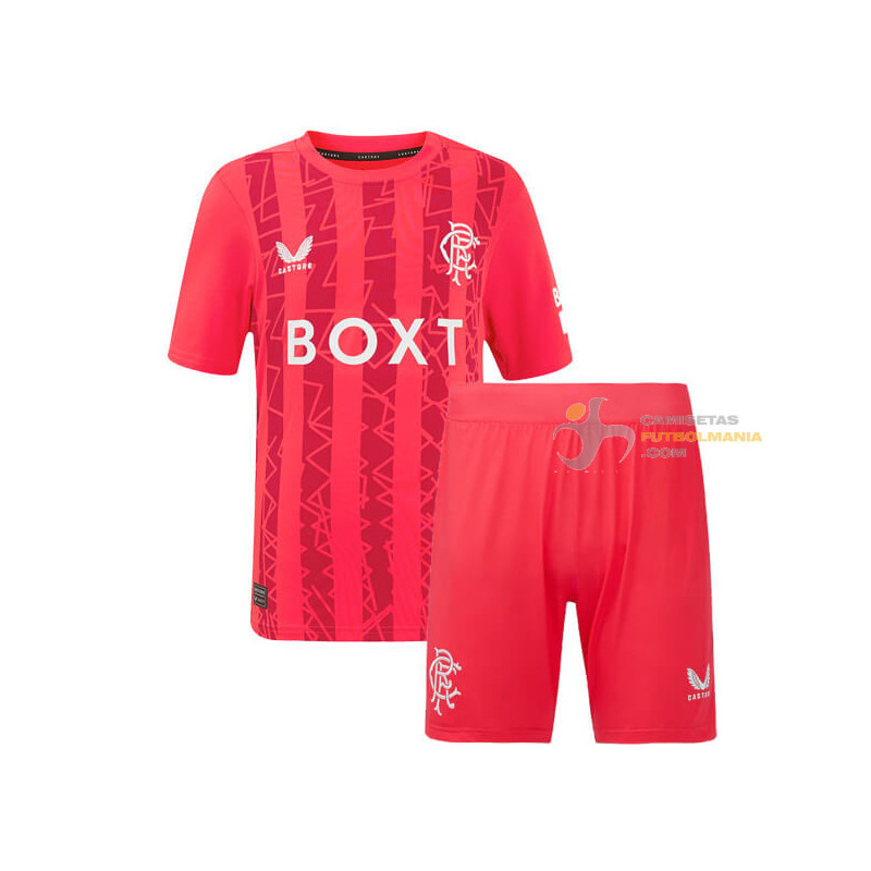 Camiseta y Pantalón Fútbol Niños Glasgow Rangers Portero 2024-2025