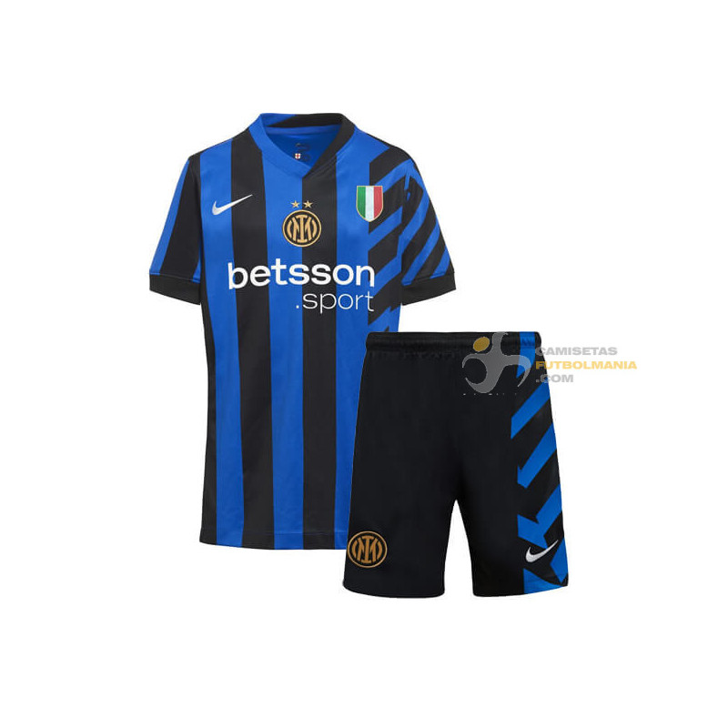 Camiseta y Pantalón Fútbol Niños Inter de Milán Primera Equipación 2024-2025