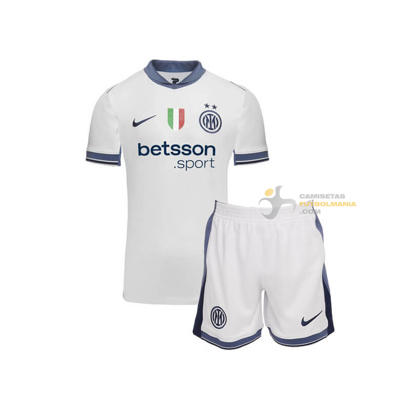 Camiseta y Pantalón Fútbol Niños Inter de Milán Segunda Equipación 2024-2025