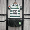 Camiseta y Pantalón Niños Sporting de Lisboa Primera Equipación Retro Clásica 2001-2003