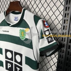 Camiseta y Pantalón Niños Sporting de Lisboa Primera Equipación Retro Clásica 2001-2003