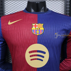 Camiseta Fútbol Barcelona Primera Equipación Versión Jugador Manga Larga 2024-2025