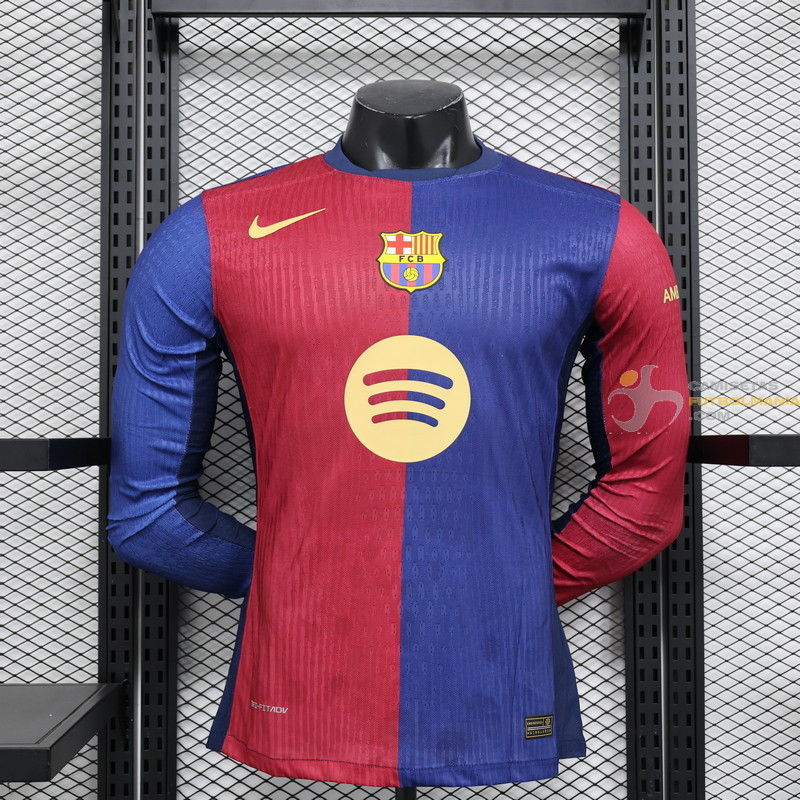 Camiseta Fútbol Barcelona Primera Equipación Versión Jugador Manga Larga 2024-2025