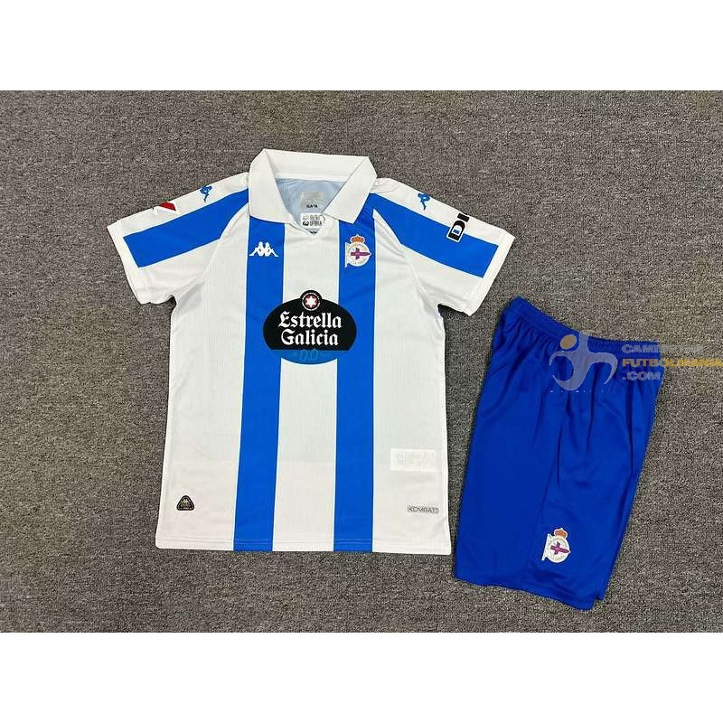 Camiseta y Pantalón Niños Deportivo de la Coruña Primera Equipación 2024-2025