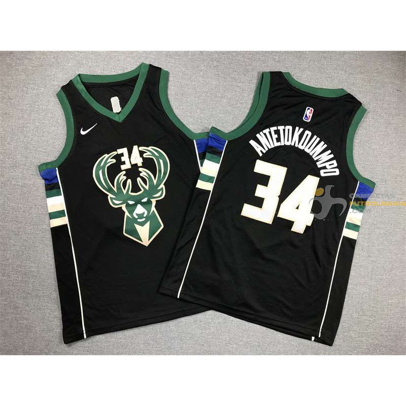 Camiseta NBA Niños Antetokounmpo Milwaukee Bucks Negra