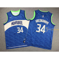 Camiseta NBA Niños Antetokounmpo Milwaukee Bucks Azul