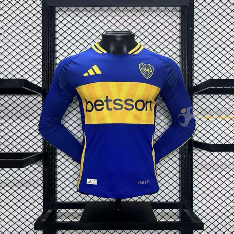 Camiseta Fútbol Boca Juniors Primera Equipación Versión Jugador Manga Larga 2024-2025