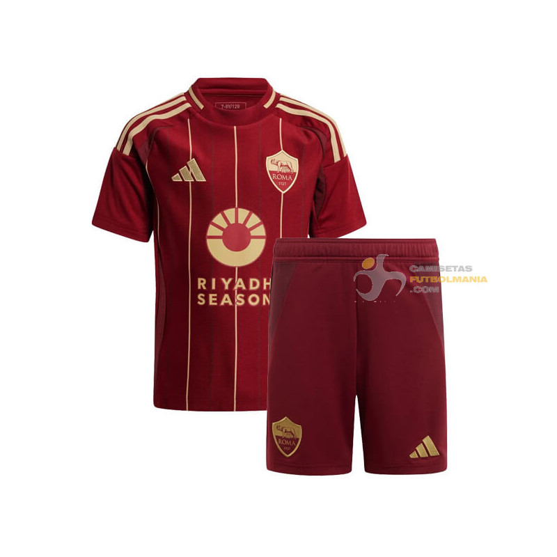 Camiseta y Pantalón Fútbol Niños Roma Primera Equipación 2024-2025