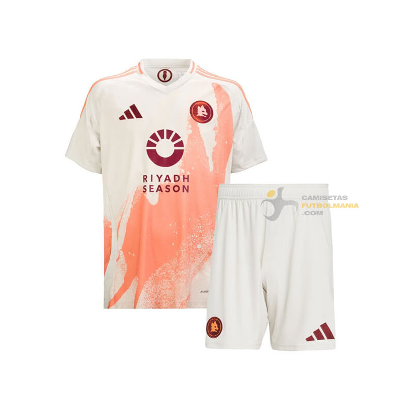 Camiseta y Pantalón Fútbol Niños Roma Segunda Equipación 2024-2025