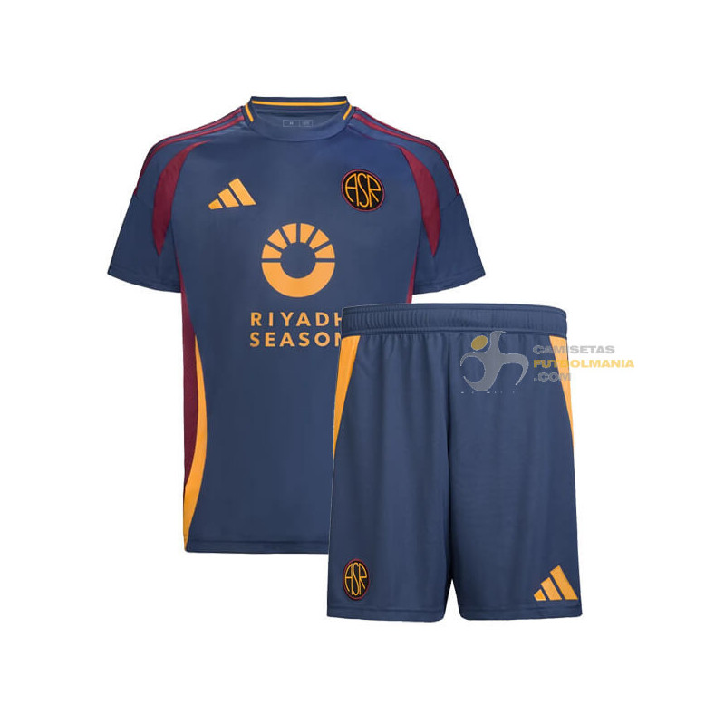 Camiseta y Pantalón Fútbol Niños Roma Tercera Equipación 2024-2025