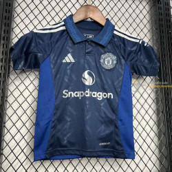 Camiseta y Pantalón Fútbol Niños Manchester United Segunda Equipación 2024-2025