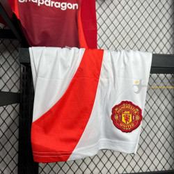 Camiseta y Pantalón Fútbol Niños Manchester United Primera Equipación 2024-2025