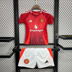 Camiseta y Pantalón Fútbol Niños Manchester United Primera Equipación 2024-2025