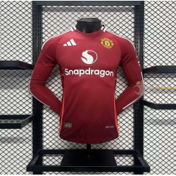 Camiseta Fútbol Manchester United Primera Equipación Versión Jugador Manga Larga 2024-2025