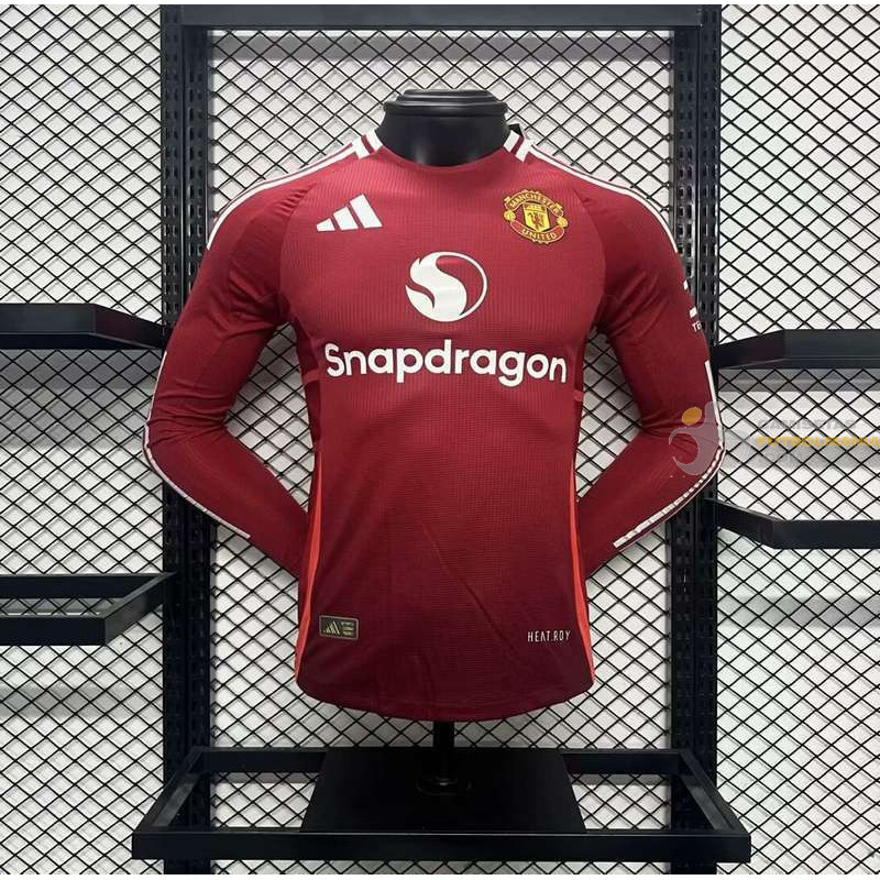 Camiseta Fútbol Manchester United Primera Equipación Versión Jugador Manga Larga 2024-2025