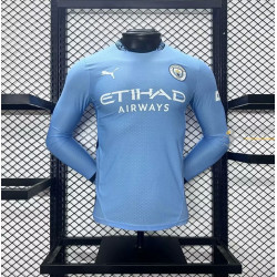 Camiseta Fútbol Manchester City Primera Equipación Versión Jugador Manga Larga 2024-2025