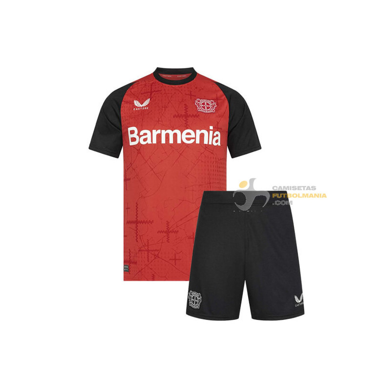 Camiseta y Pantalón Fútbol Niños Bayer 04 Leverkusen Primera Equipación 2024-2025