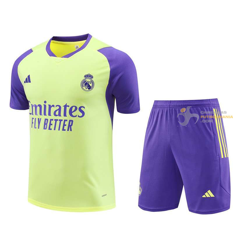 Camiseta y Pantalón Entrenamiento Real Madrid Bicolor Amarillo 2024-2025