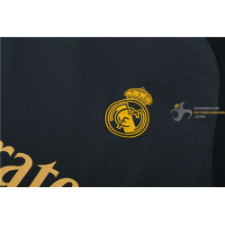 Camiseta y Pantalón Entrenamiento Real Madrid Negro Gris 2024-2025