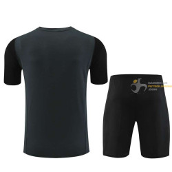 Camiseta y Pantalón Entrenamiento Real Madrid Negro Gris 2024-2025