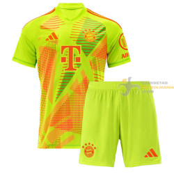 Camiseta y Pantalón Fútbol Niños Bayern Munich Portero 2024-2025