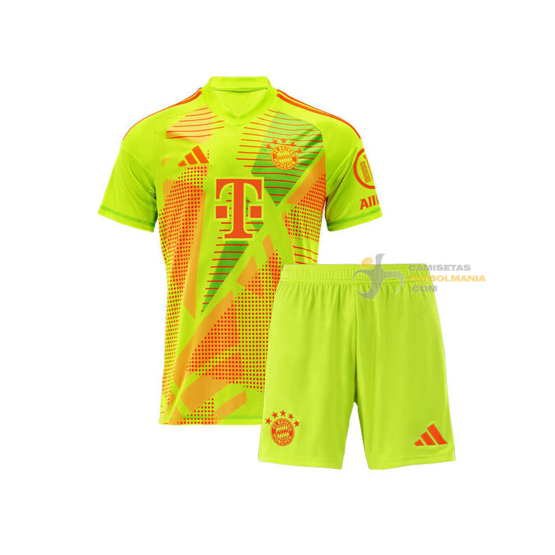 Camiseta y Pantalón Fútbol Niños Bayern Munich Portero 2024-2025