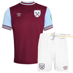 Camiseta y Pantalón Niños West Ham Primera Equipación 2024-2025