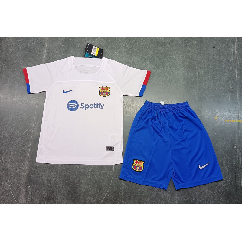 Camiseta y Pantalón Futbol Niños Barcelona Segunda Equipación 2023-2024