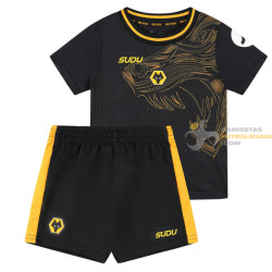 Camiseta y Pantalón Niños Wolverhampton Segunda Equipación 2024-2025