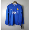 Camiseta Manchester United Azul Retro Clásica Manga Larga 2007-2008