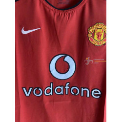 Camiseta Manchester United Primera Equipación Retro Clásica Manga Larga 2002-2004