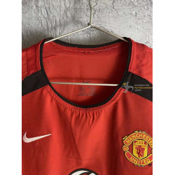 Camiseta Manchester United Primera Equipación Retro Clásica Manga Larga 2002-2004