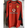 Camiseta Manchester United Primera Equipación Retro Clásica Manga Larga 2002-2004