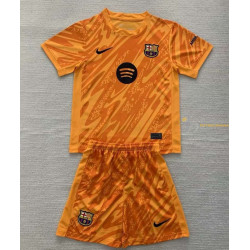 Camiseta y Pantalón Fútbol Niños Barcelona Portero Naranja 2024-2025