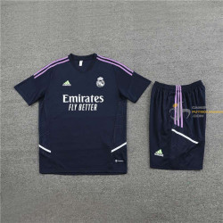 Camiseta y Pantalón Fútbol Niños Real Madrid Entrenamiento Azul 2022-2023