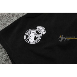 Camiseta y Pantalón Fútbol Niños Real Madrid Entrenamiento Negro 2023-2024