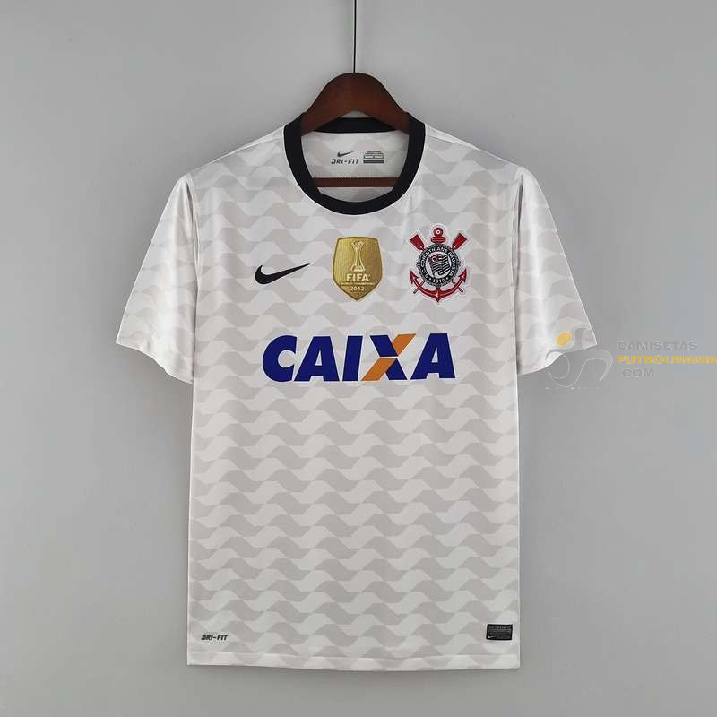 Camiseta Fútbol Corinthians Primera Equipación Retro Clásica con Parche Ganador 2012