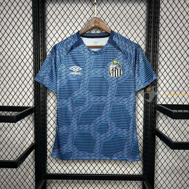 Camiseta Fútbol Santos Entrenamiento Pre-Match Azul 2024-2025