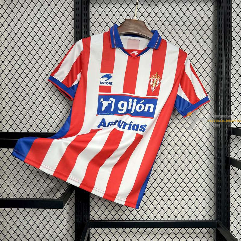 Camiseta Fútbol Sporting de Gijón Primera Equipación Retro Clásica 2001-2002