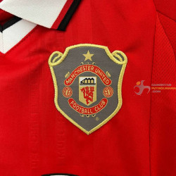 Camiseta y Pantalón Niños Manchester United Primera Equipación Retro Clásica Final Champions League 1999-2000