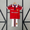 Camiseta y Pantalón Niños Manchester United Primera Equipación Retro Clásica 1998-1999