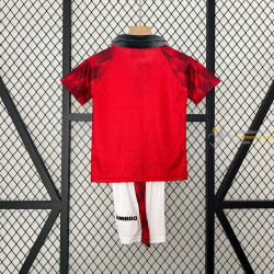 Camiseta y Pantalón Niños Manchester United Primera Equipación Retro Clásica 1996-1997