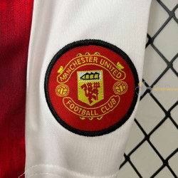 Camiseta y Pantalón Niños Manchester United Primera Equipación Retro Clásica 1996-1997