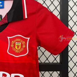 Camiseta y Pantalón Niños Manchester United Primera Equipación Retro Clásica 1994-1996