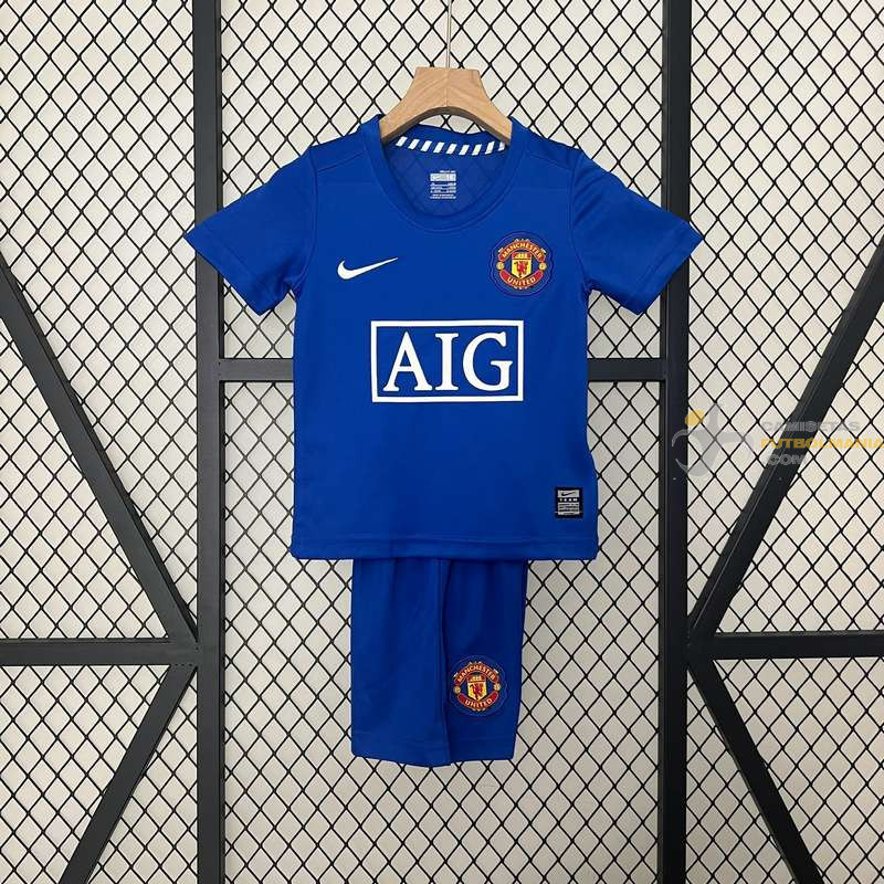 Camiseta y Pantalón Niños Manchester United Tercera Equipación Retro Clásica 2008-2009