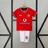 Camiseta y Pantalón Niños Manchester United Primera Equipación Retro Clásica 2000-2001