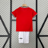 Camiseta y Pantalón Niños Manchester United Primera Equipación Retro Clásica 2000-2001