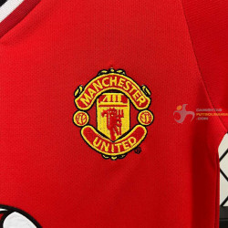 Camiseta y Pantalón Niños Manchester United Primera Equipación Retro Clásica 2000-2001