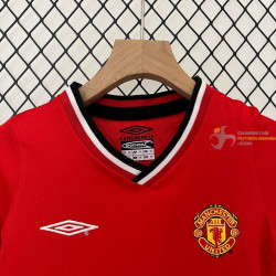 Camiseta y Pantalón Niños Manchester United Primera Equipación Retro Clásica 2000-2001