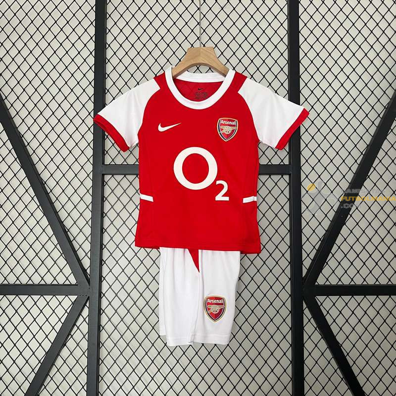 Camiseta y Pantalón Niños Arsenal Primera Equipación Retro Clásica 2002-2004